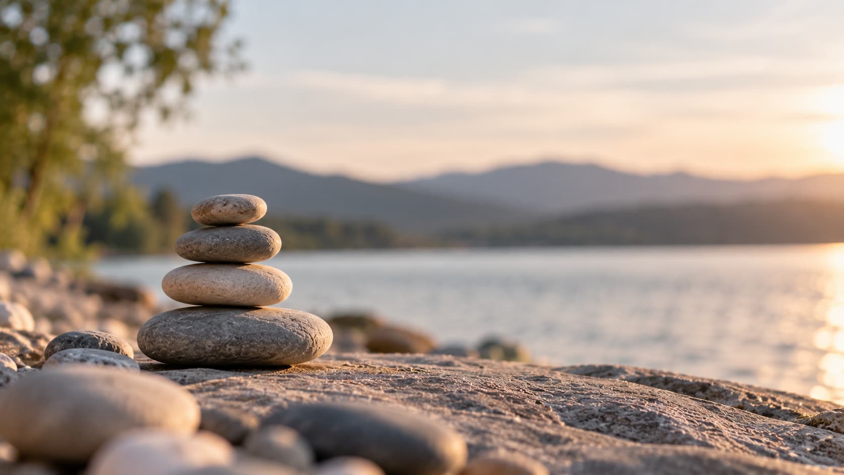 Sassi in equilibrio in un paesaggio naturale